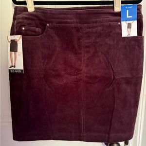 S.C. & Co. Women's Corduroy Pencil Skirt in Deep Plum